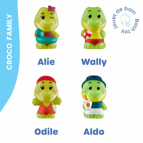 Sophie la girafe klorofil de familie croco speelset - speelfiguren set - poppetjes familie - kinder speelgoed - aldo, odile, alie en wally - vanaf 18 maanden - 4-delig