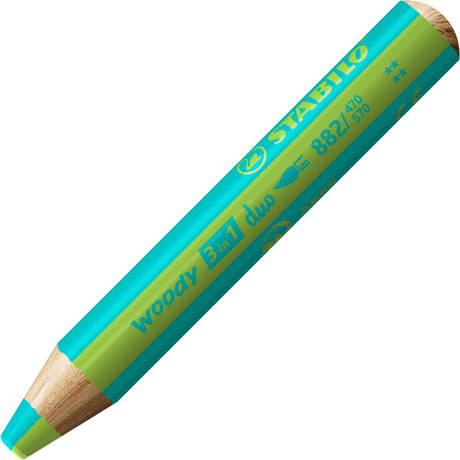 Stabilo woody 3in1 duo multitalent potloden - turquoise blad groen