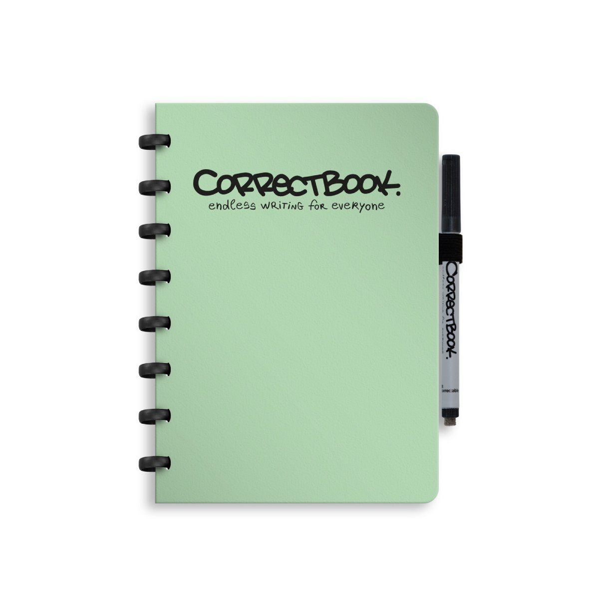Correctbook a5 uitwisbaar notitieboek – herbruikbaar schrift – misty mint – blanco – inclusief pen wisdoekje – aanvulbaar met extra pagina’s