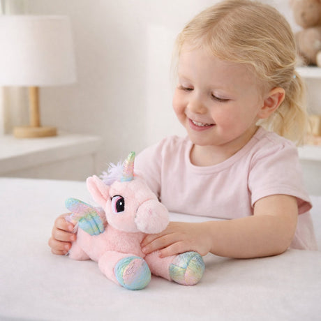Eddy toys pluche eenhoorn knuffel - 34 cm - zacht speelgoed om te knuffelen en te verzamelen - verkrijgbaar in roze, blauw of wit - magisch cadeau voor zowel kinderen als volwassenen