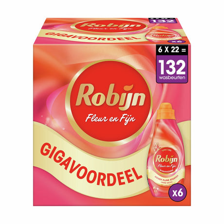 Robijn specials fleur fijn vloeibaar wasmiddel - voordeelverpakking - 6 x 22 wasbeurten