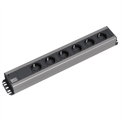 Bachmann 300000 stekkerdoos 19 inch 6-voudig zwart, antraciet randaarde stekker 1 stuk(s)