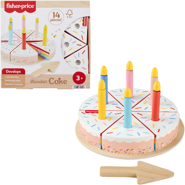 Fisher-price houten taart - 14 houten onderdelen