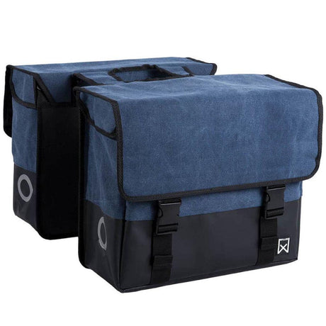 Willex dubbele canvas plus tas 40 l blauw matzwart