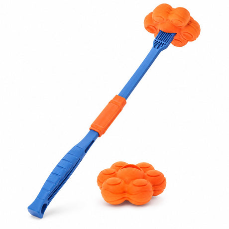 Rosewood fitdog apporteerset hond - inklapbare werpstok met drijvende hondenbal - oranje blauw l