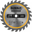 Dewalt cirkelzaagblad voor hout | construction | ø 115mm asgat 9,5mm 24t - dt20420-qz