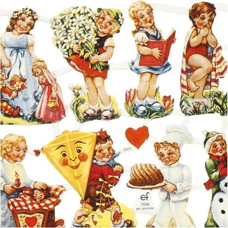 Creativ company vintage plaatjes - nostalgische kinderen - 16,5x23,5cm - set van 2 vellen - perfect voor scrapbooking, kaartenmaken en retro creatieve kunstprojecten