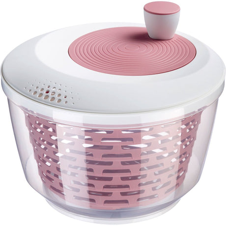 Westmark slacentrifuge, inhoud: 4,4 l, ø 23,5 cm, kunststof, bpa-vrij, spinderella, doorzichtig wit roze, 2430226p