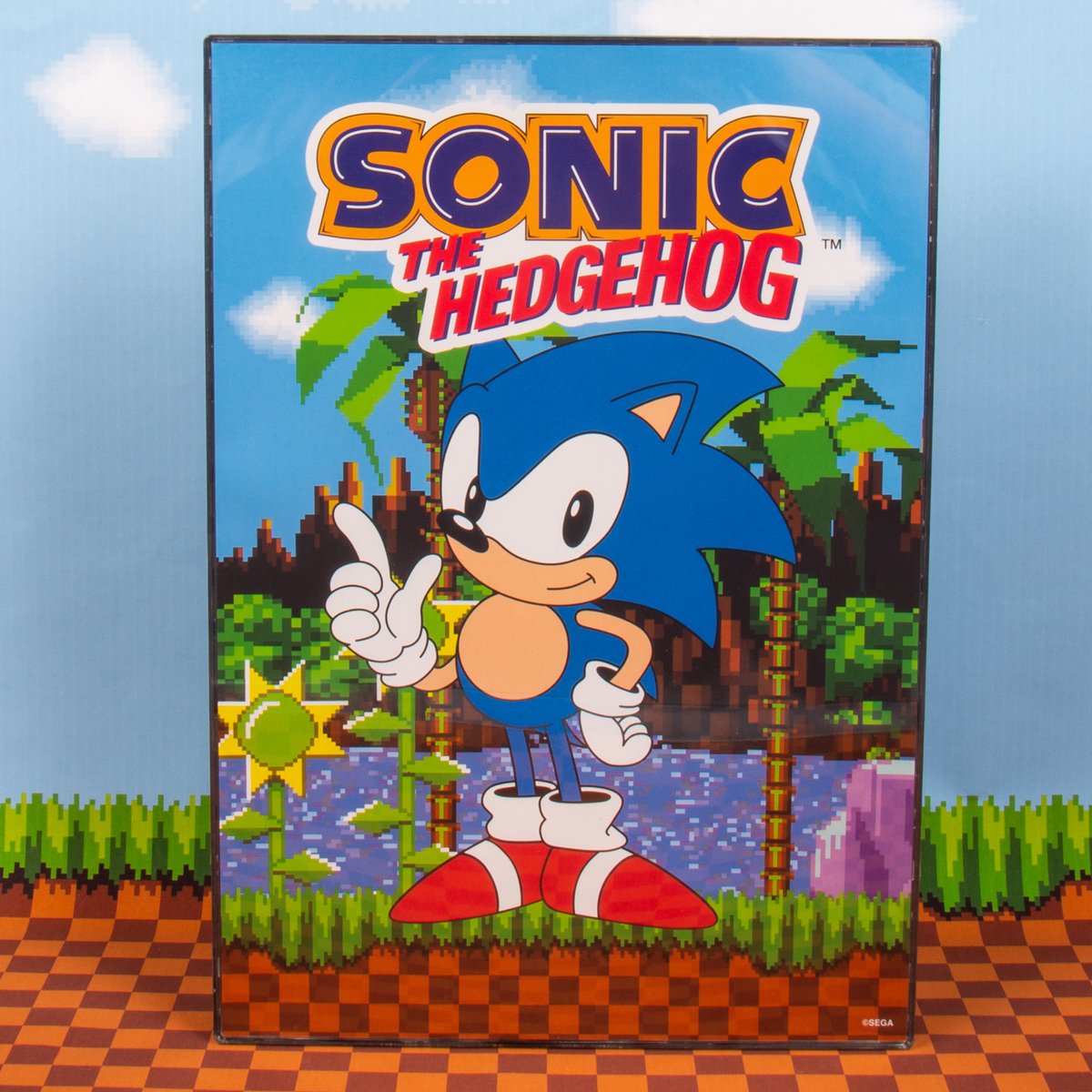 Fizz creations sonic the hedgehog - poster met verlichting - met lijst - usb-kabel (31cm x 21,5cm x 3,5cm)