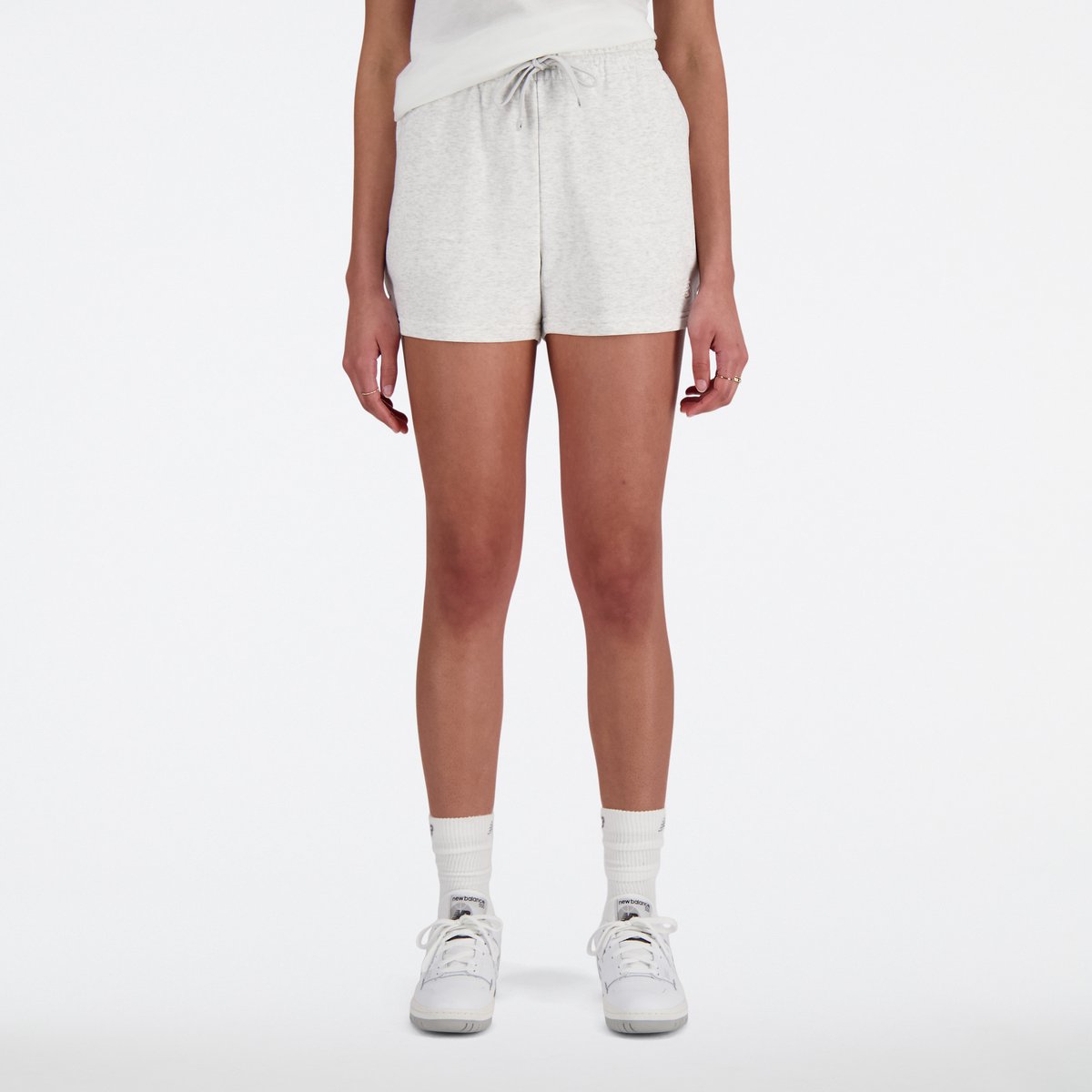 New balance sport essentials french terry dames short - grey