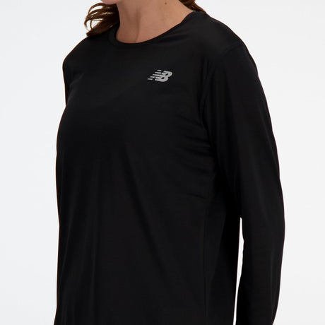 New balance sport essential long sleeve dames sporttrui - black