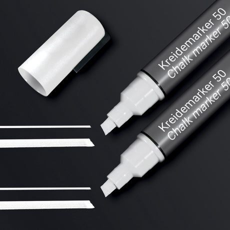 Sigel krijtstift - beitelpunt - 1-5 mm - wit - 2 stuks - si-ba184