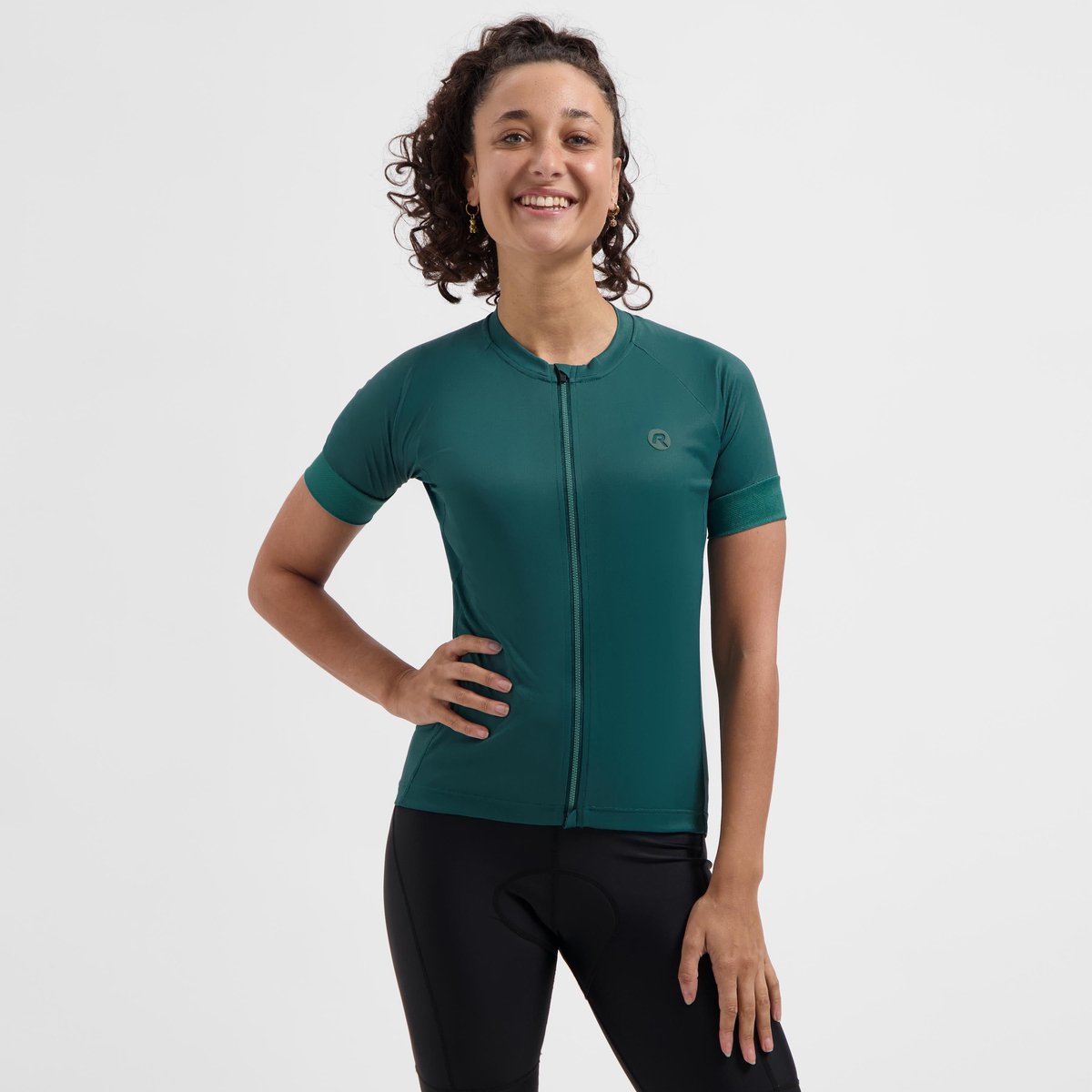Rogelli modesta fietsshirt dames - korte mouwen - wielershirt - teal - maat m