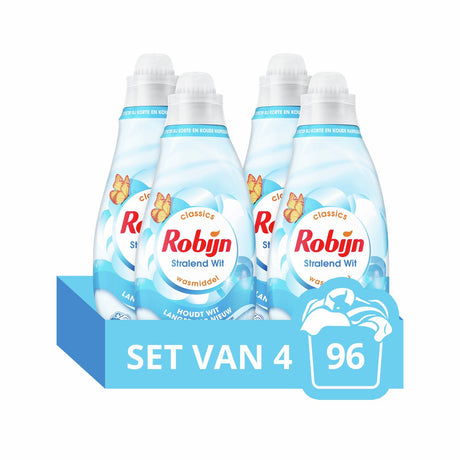 Robijn - vloeibaar wasmiddel - klein krachtig - stralend wit - 4 flessen - 96 wasbeurten
