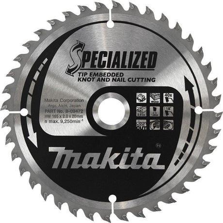 Makita cirkelzaagblad voor hout | specialized: noest spijker | ø 235mm asgat 30mm 48t - b-09519