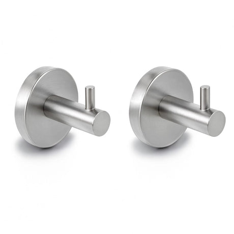 Hush. living hush living - handdoekhaakjes rvs - set van 2 stuks - wandmontage - inclusief bevestigingsmiddelen - geborsteld staal
