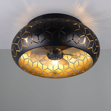 Rl live your light reality bidar - plafondventilator - zwart-goud - excl. 3x e27 4 w - licht apart schakelbaar - afstandsbediening - plafondbevestiging - 3 snelheidsinstellingen - timer - zomer- en wintermodus