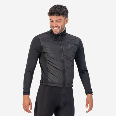 Rogelli wadded ii winter fietsjack heren - wielrenjack - winddicht - zwart - maat l