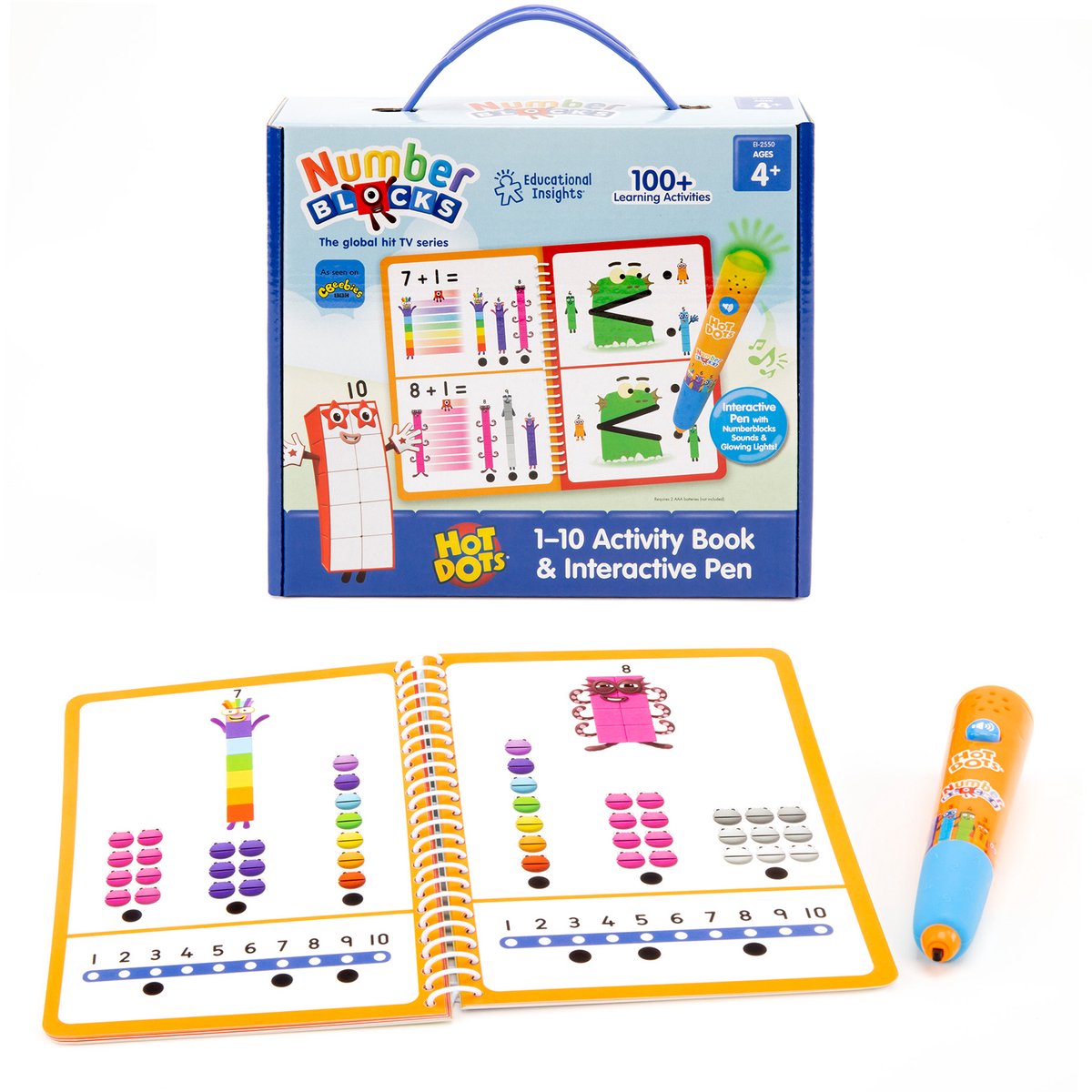 Learning resources hot dots® numberblocks 1-10 activiteitenboek interactieve pen - 3+