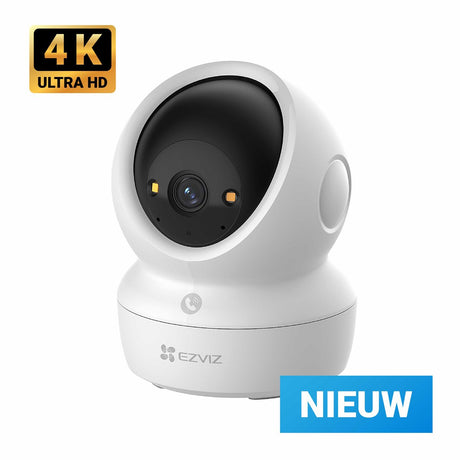 Ezviz h6c g1 4k beveiligingscamera binnen – 360° pan tilt – nachtmodus-mensdetectie–huisdiercamera - petcam - bewegings- en geluidsdetectie - tweerichtingsaudio- geen maandkosten
