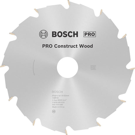 Bosch cirkzb constr. wood 190x30x2,6 12t fwf