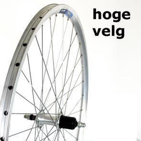 Roland Achterwiel 28 vast cass 8v Alu V-profil zilver