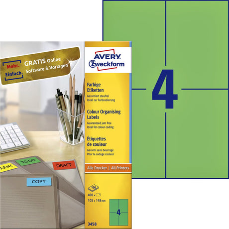 Avery etiketten universal groen 100 stuks