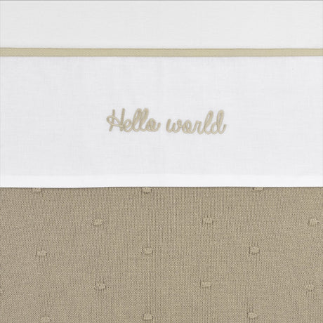 Meyco baby hello world wieglaken - sand - 75x100cm - 0.3 tog