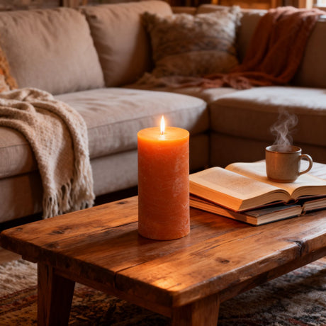 Arti casa rustic candle - bolkaars ø7 x h13 cm - honingkleurig - ongeparfumeerd - gemaakt van wax - brandduur ca. 46 uur - sfeervolle decoratiekaars voor binnen - geschikt voor elke ruimte