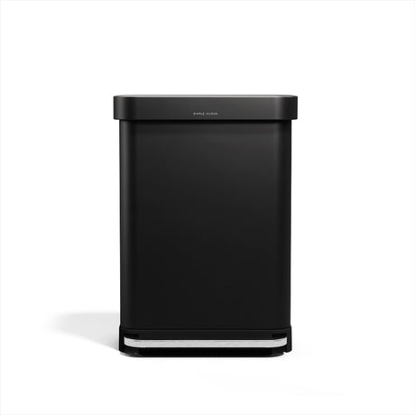 Simplehuman rechthoekige pedaalemmer - 55l - met zakkenhouder - mat zwart rvs