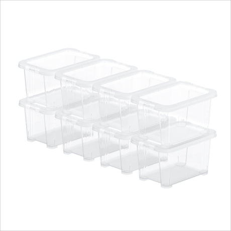 Rotho core basic opbergboxen - set van 8 - stapelbaar - 1,2 ltr