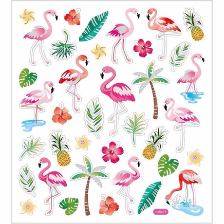 Creativ company flamingo stickervel met 37 gekleurde stickers