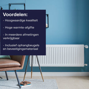 Plieger compact paneelradiator type 22 - wit - 90 x 80 cm