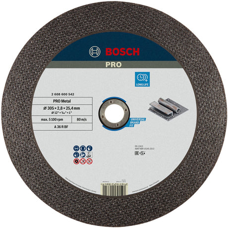 Bosch - doorslijpschijf recht expert for metal a 36 r bf, 300 mm, 25,40 mm, 2,8 mm