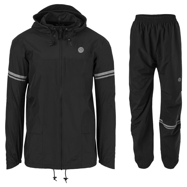 Agu original regenpak uniseks waterdicht - zwart - waterkolom 5.000 mm - jas en broek - inclusief opbergtasje xxxl