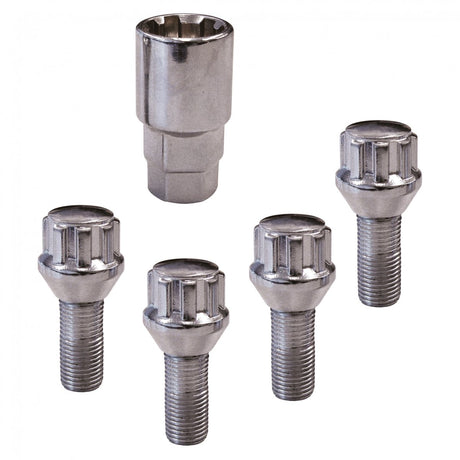 Carpoint wielslotbouten m14x1.5x26mm – bolconisch type d – inclusief sleutel – anti-diefstal velgbeveiliging