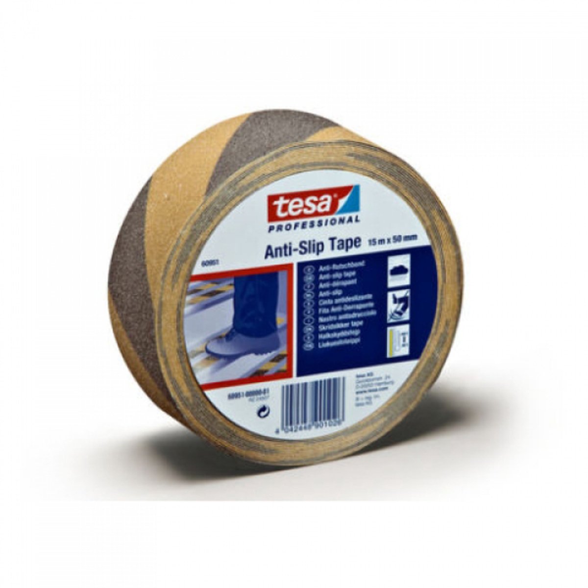 Tesa professional tesa - zelfklevende antisliptape - 15m - geel-zwart - 50mm breed