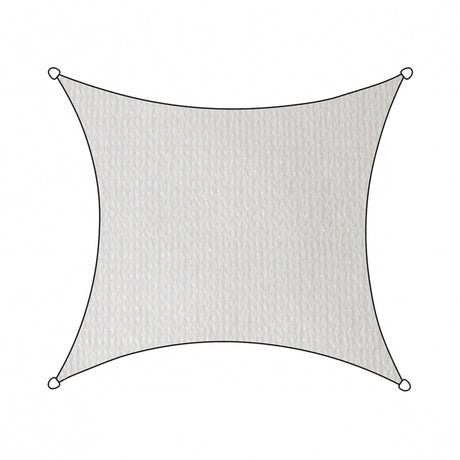 Livin' outdoor livn schaduwdoek iseo hdpe vierkant 5m wit - wind- en waterdoorlatend - dikte doek: 185 gr m2 - inclusief bevestigingskoord en rvs bevestigingsringen