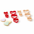 Alpina cookie cutter valentine 5-delige hartvormige bakvormen set - kunststof - voor valentijnsdag en speciale gelegenheden - gemakkelijk te reinigen - 9,5x8,9x3,8cm - rood en roze
