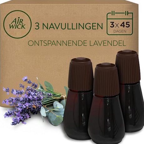 Air wick essential mist automatische luchtverfrisser - ontspannende lavendel + 3 navullingen