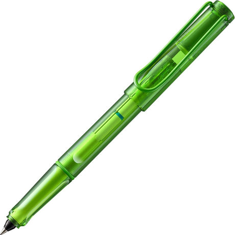 Lamy ballon rollerball 311 | transparant groen | ergonomische grip | gepoedercoate metalen clip | rollerpatroon blauw b