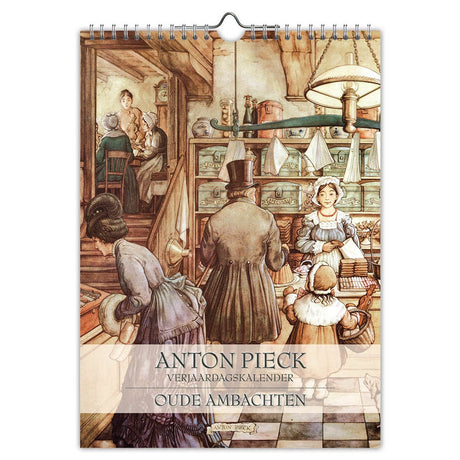 Anton pieck verjaardagskalender - oude ambachten - 18x25 cm