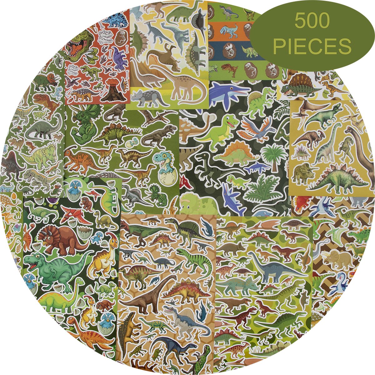 Grafix mega stickerset voor kinderen | dinosaurus stickers | stickeren | 500 stuks | dino | stickers kinderen