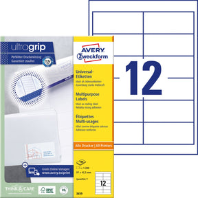 Avery 3659 wit printeretiket
