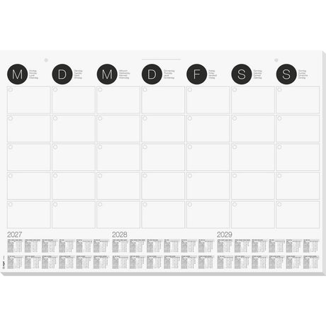 Sigel bureau onderlegger 3 jaarskalender maandkalender 2027 2028 2029 (b x h) 59.5 cm x 41 cm 12 vellen 1 stuk