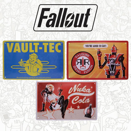 Fanattik fallout tin signs 3 pack brands tin signs