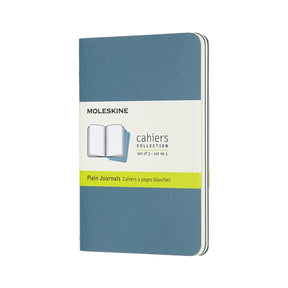 Moleskine cahier journals - pocket - blanco - blauw - set van 3