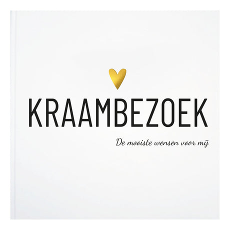 Merkloos sans marque kraambezoekboek - hét leukste kraamcadeau - bewaarboek voor wensen en herinneringen