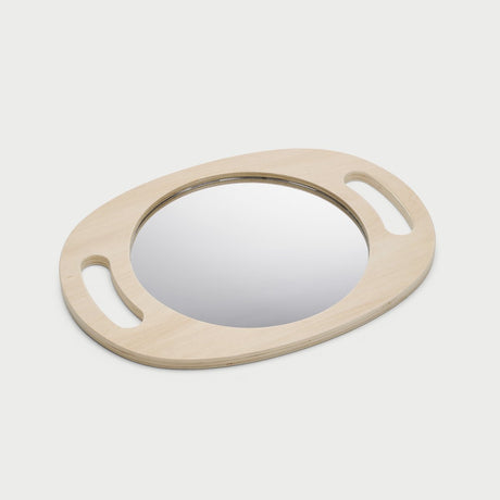 Tickit® gemakkelijk vast te houden houten spiegel