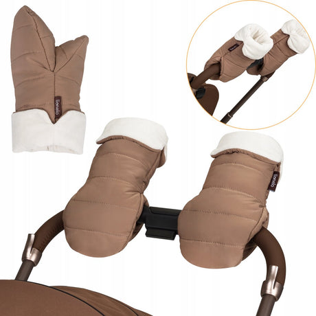 Lionelo handmuff oli – kinderwagen handmoffen – warme water- en winddichte handschoenen voor duwstang – universele maat – magnetische bevestiging – zachte shu-voering – winter handwarmer voor buggy en wandelwagen – warm comfort voor koude winterdagen